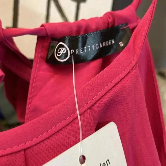 PrettyGarden Pink Jumpsuit NWT with Pockets Size Small - Picture 3 of 7